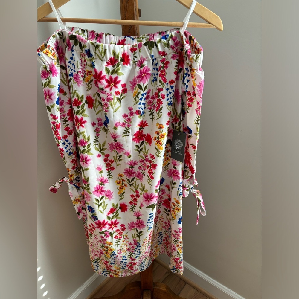 NEW Vince Camuto Size 10 Multicolor Off the Shoulder Floral Shift Dress - Picture 1 of 6